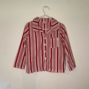 Vintage Cre8ions Candycane Striped Long Sleeve Button Down | 2/3T